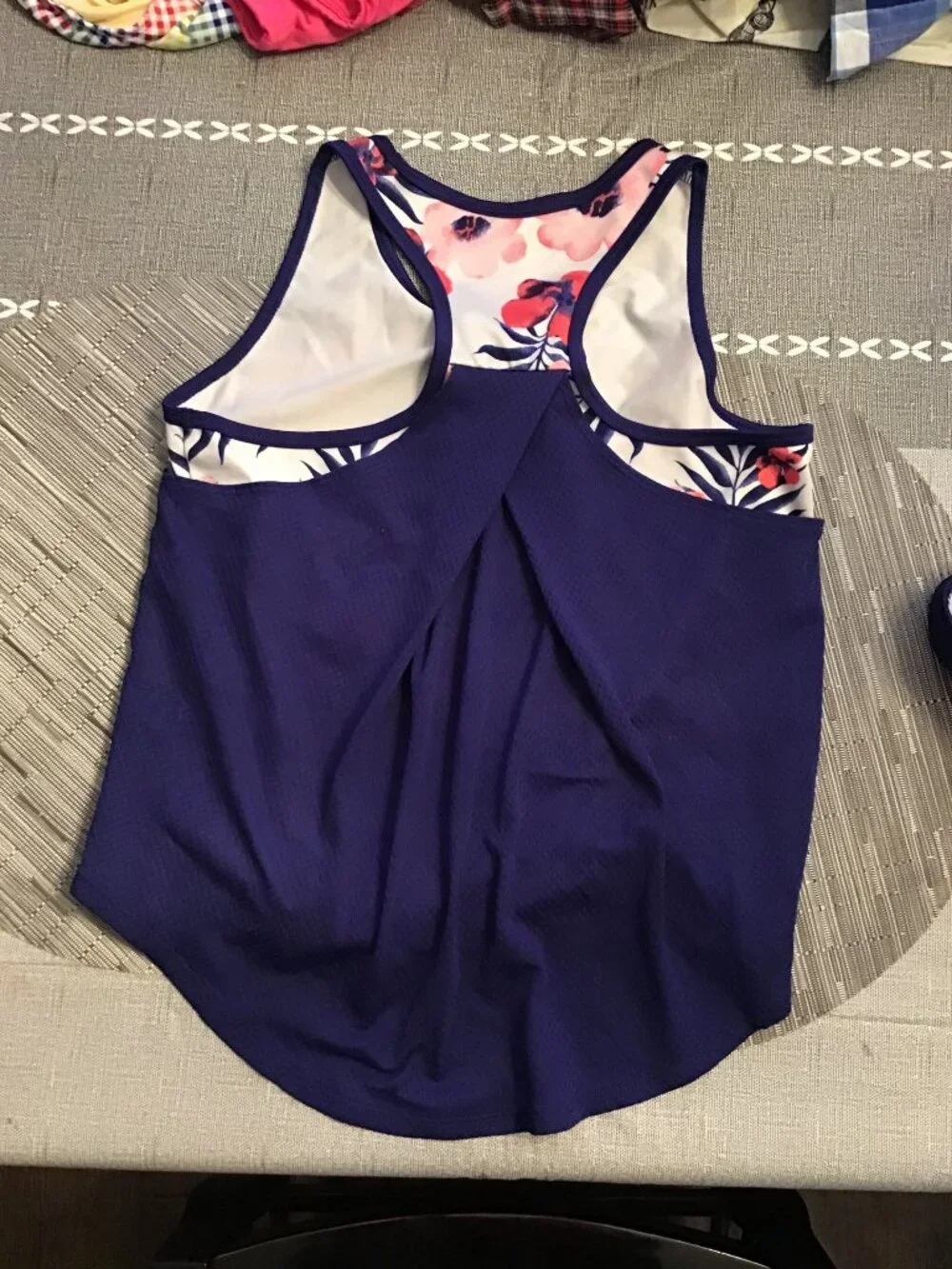 Avia Girl's Tennis/Activewear Set--Tank Top & Skort Navy/Floral--Size 10-12